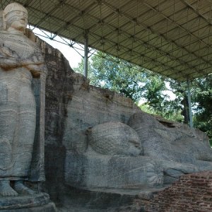 Polonnaruwa Buddastatuen Gal Vihara l